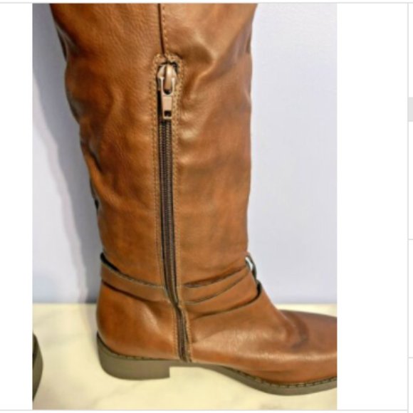 Brown Knee High Boots Size 6”Rowleigh" Shearing Cuff by JustFab Double … - Picture 5 of 11